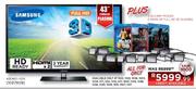 Samsung 43" (109cm) Plasma TV + 3 Blue-Ray Movies + 6 Pairs of Full HD 3D Glasses