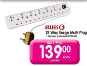 Ellies 12 Way Surge Multi Plug-Each