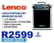 Lenco Portable B/T Boom Box Silver