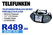 Telefunken P5B Black Or Red Portable CD Player