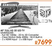 Samsung 40" Full HD 3D LED TV(UA40ES6200)