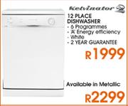 Kelvinator 12 Place Metallic Dishwasher