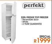 Perfekt Fridge Top Freezer-220Ltr