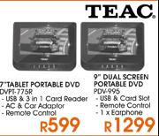 Teac 7" Tablet Portable DVD(DVPT-775R)