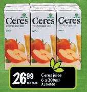 Ceres Juice Assorted-6x200ml Per Pack