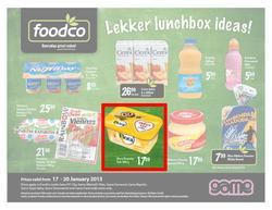 Foodco Western Cape : Lekker Lunchbox Ideas (17 Jan - 20 Jan 2013), page 1