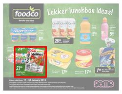 Foodco Western Cape : Lekker Lunchbox Ideas (17 Jan - 20 Jan 2013), page 1