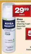 Nivea For Men Shaving Foam Assorted Each-200ml