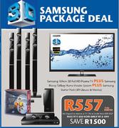 Samsung 109cm 3D Full HD Plasma TV+ Samsung BluRay Tallboy Home Theatre System+ Samsung Starter Pack