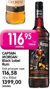 Captain Morgan Black Label Rum-12 x 750ml