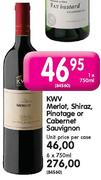 KWV Merlot,Shiraz,Pinotage or Cabernet Sauvignon-750ml