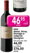 KWV Merlot,Shiraz,Pinotage or Cabernet Sauvignon-6 x 750ml
