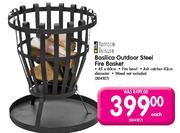 Terrace Leisure Basilica Outdoor Steel Fire Basket-Each