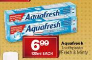 Aquafresh Toothpaste Fresh & Minty-100ml each
