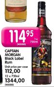 Captain Morgan Black Label Rum-12 x 750ml