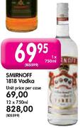 Smirnoff 1818 Vodka-12 x 750ml
