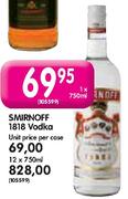 Smirnoff 1818 Vodka-750ml