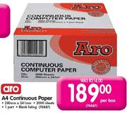 Aro A4 Continuous Paper-2000 Sheets Per Box