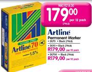 Artline Permanent Marker-EK70 Per 12 Pack