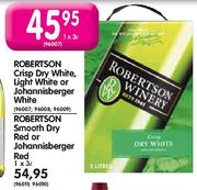 Robertson Crisp Dry White Or Johannisberger White-3Ltr