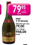 KWV 3 YO Brandy-1 x 750ml