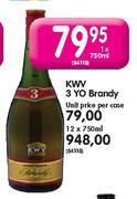 KWV 3 YO Brandy-12 x 750ml