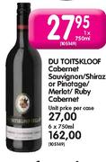 DU Toitskloof Cabernet Sauvignon/Shiraz Or Pinotage/Merlot/Ruby Cabernet-6x750ml