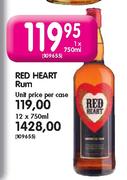 Red Heart Rum-1 x 750ml