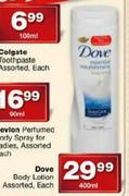 Dove Body Lotion Assorted, Each-400ml