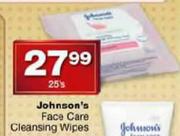 Johnson's Face Care Cleansing Wipes-25's