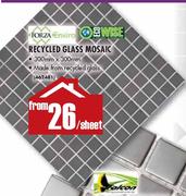 Forza Enviro Recycled Glass Mosaic(300mm x 300mm)-Per Sheet 