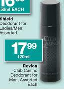 Revlon Club Casino Deodrant for Men,Assorted-120ml Each