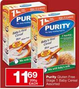 Purity Gluten Free Stage 1 Baby Cereal Assorted-200g Each