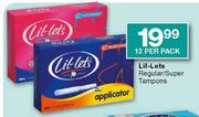 Lil-Lets Regular/Super Tampons-12 Per Pack  
