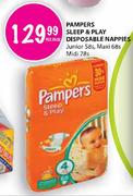 Pampers Sleep & Play Disposable Nappies Junior 58's,Maxi 68's,Midi 78's Per Pack