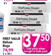 First Value Refuse Bags-2 x 50's
