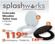 Splashworks Colarado Wooden Toilet Seat White 
