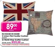 In House In Home World Map Scatter Cushion(231190)-Each