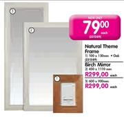 Natural Theme Birch Mirror-600x900mm Each