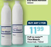 PnP  Thin Bleach Assorted-2 x 750ml