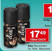 Axe Deodorant for Men, Assorted-150ml each