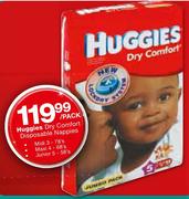 Huggies Dry Comfort Disposable Nappies-78's/68's/58's per pack