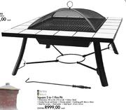 Terrace Leisure Square 2-in-1 Fire Pit 40x93cm-Each 