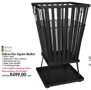 Terrace Leisure Deluxe Fire Square Basket 77x45cm-Each