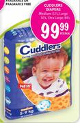 Cuddlers Diapers Medium-52's, Large-50's & Xtra Large-44's Per Pack