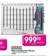 Parrot Write and Wipe Year Planner-1200mm x 900mm Magnetic