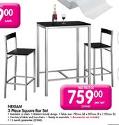 Nexiam 3 Piece Square Bar Set