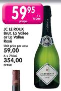JC LE ROUX Brut,La Vallee or La Vallee Rose-6 x 750ml