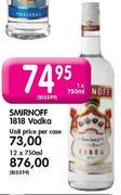 Smirnoff 1818 Vodka-750ml