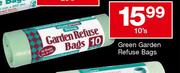 Housebrand Green Garden Refuse Bags-10's